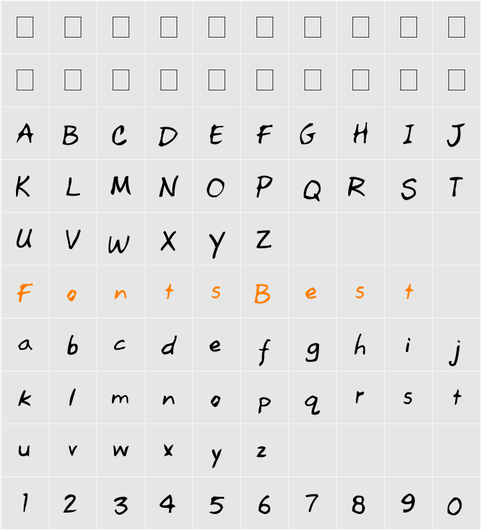 Red Lightning Character Map