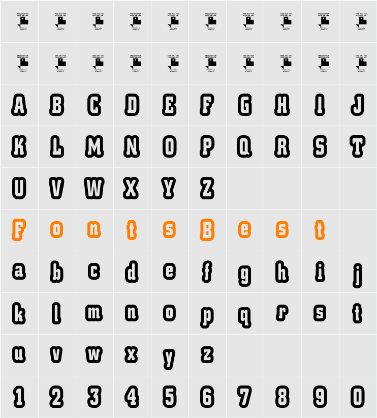 d La Cruz Character Map