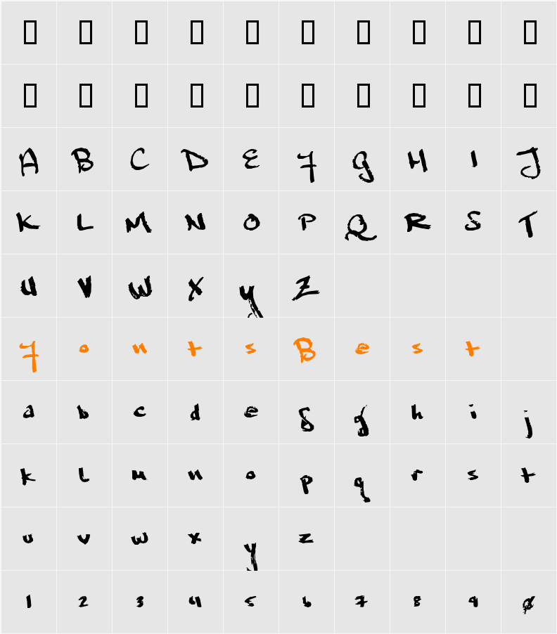 Marcusia Character Map