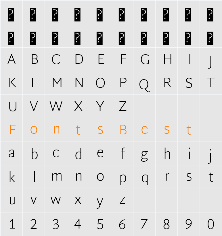 Martel Sans ExtraLight Character Map