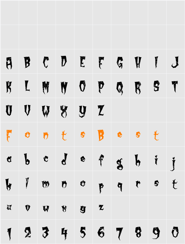 Kreepy Krawly Character Map