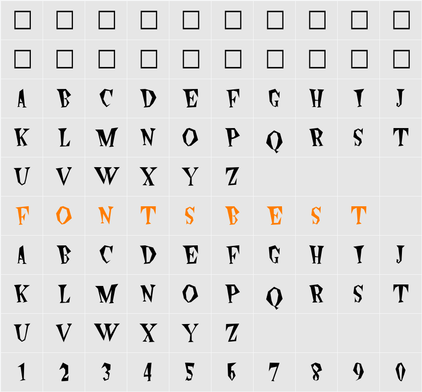 Wildside Character Map