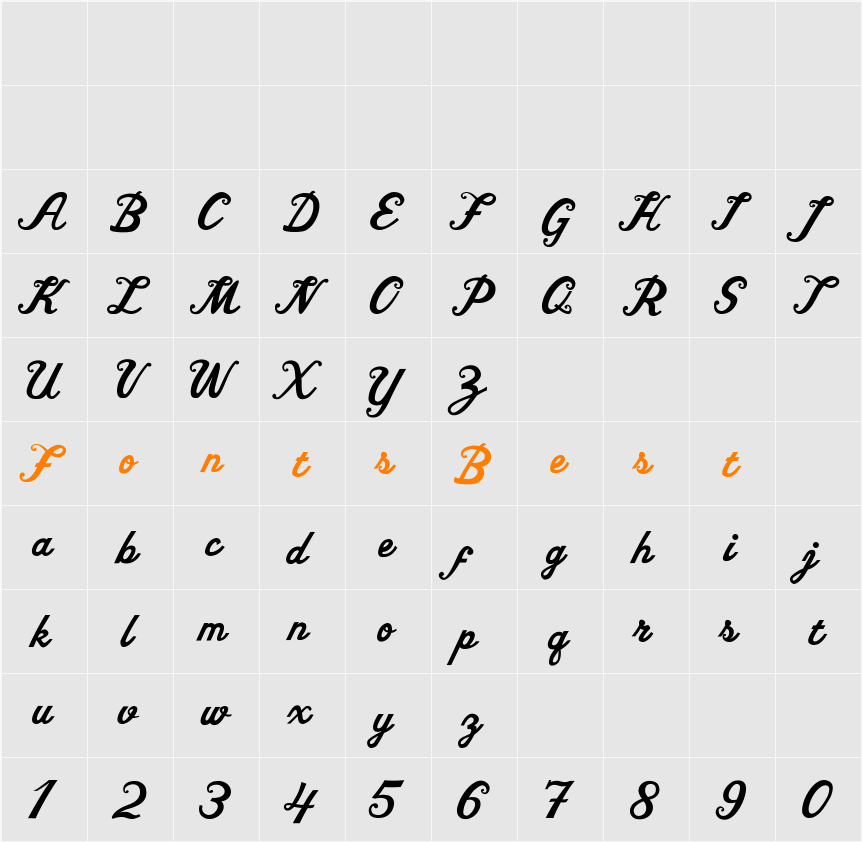 Vitrina Character Map