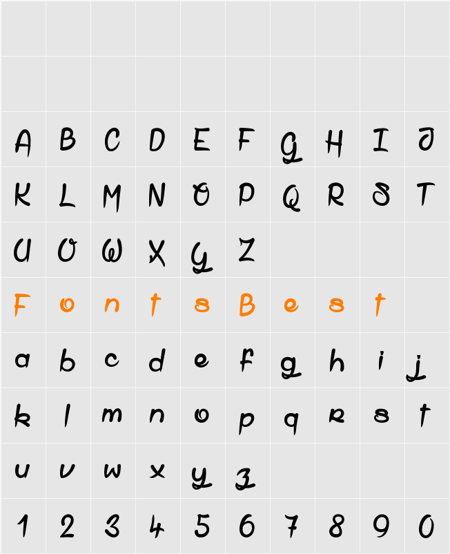 Shell Gate Character Map