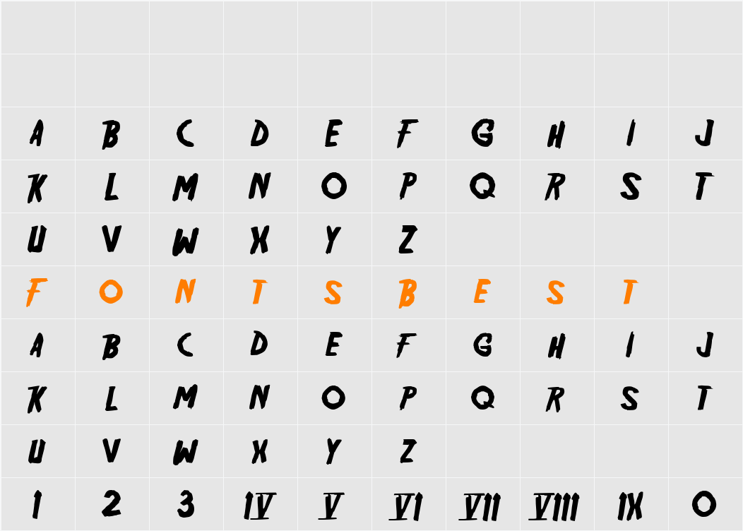 Friday13 Character Map