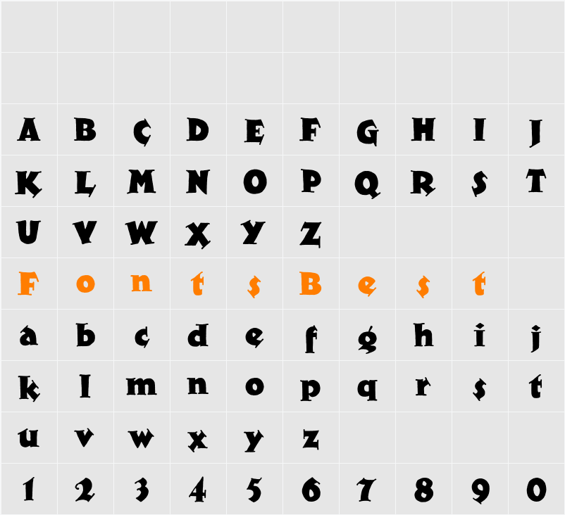 XyloPlain Character Map