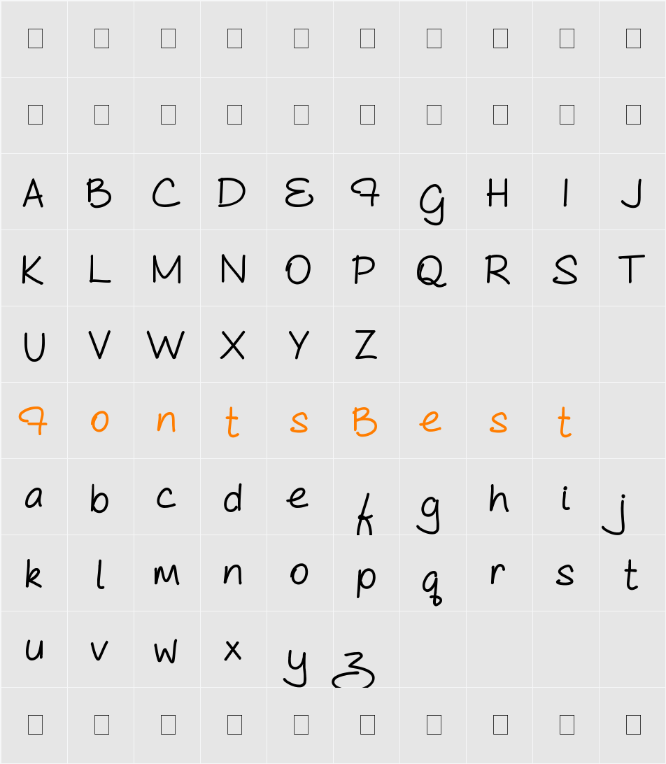 Bold As Cute As Character Map