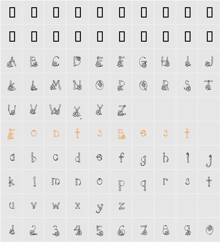 LD Leaves Character Map