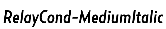 RelayCond-MediumItalic Font Image