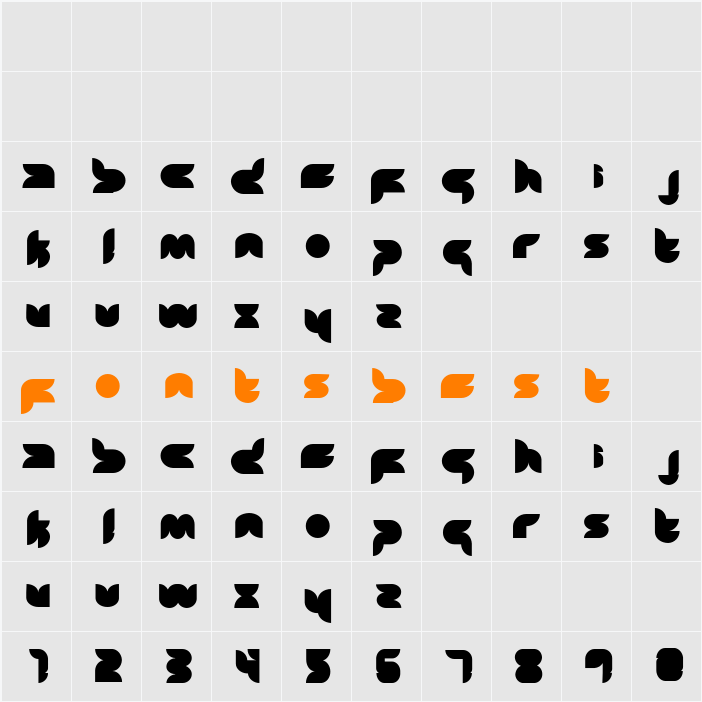 Zon Character Map