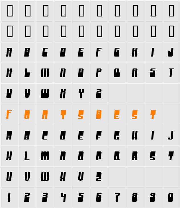 Groove Machine Character Map