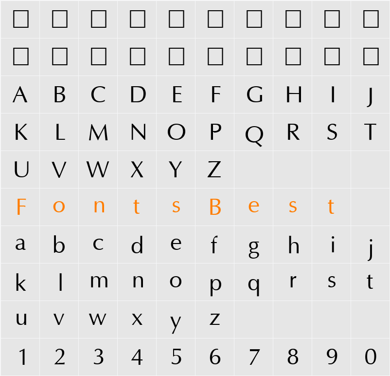 ft87 Character Map