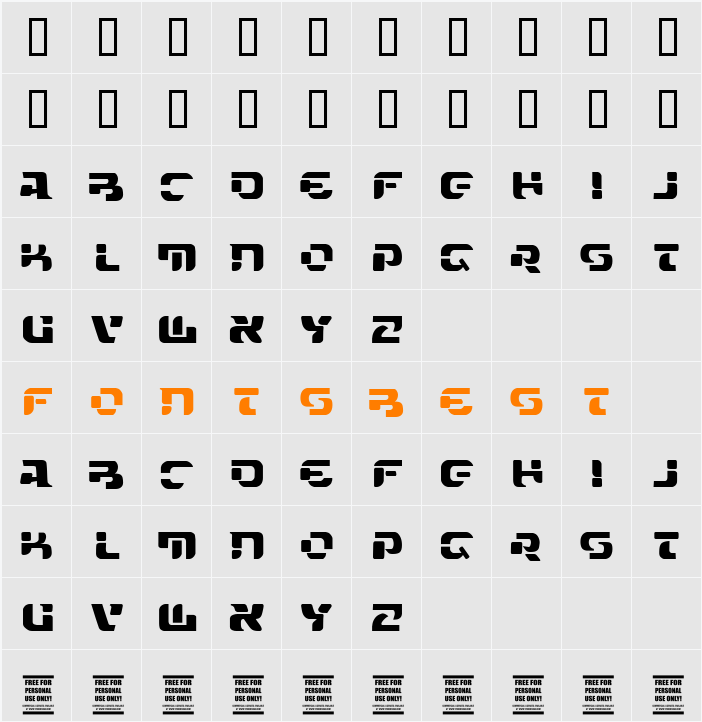 VTKS FUTURE Character Map