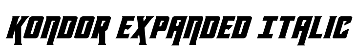 Kondor Expanded Italic Font Image