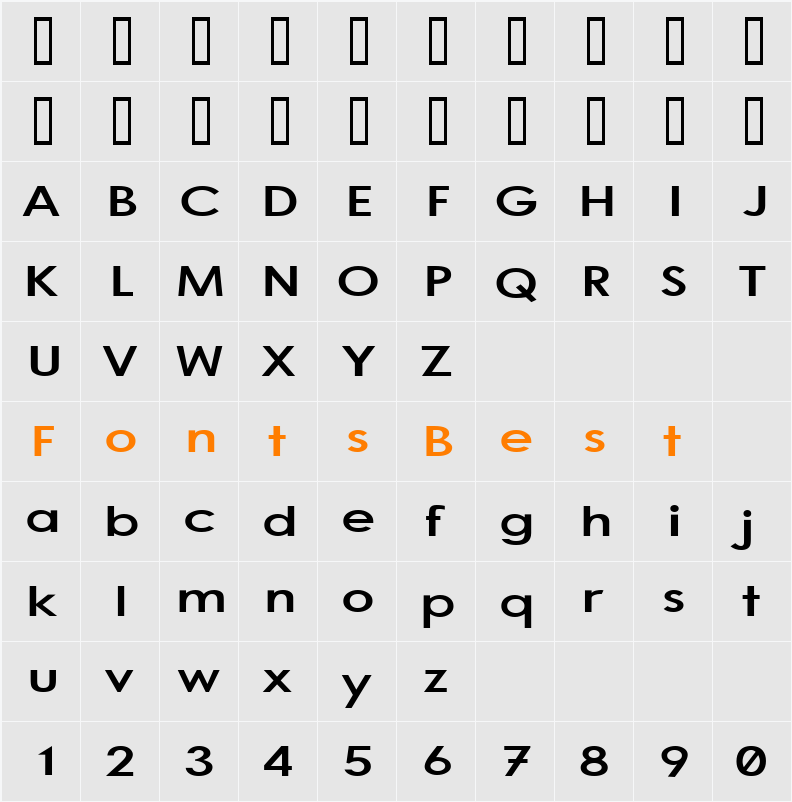 Bog Standard Character Map