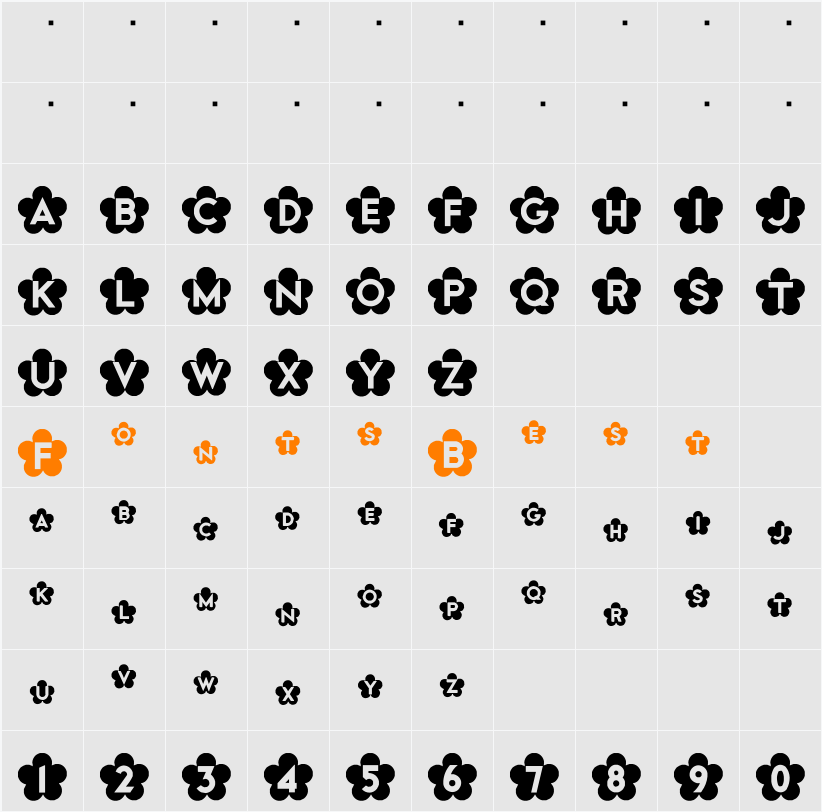 HB FontHANA Character Map
