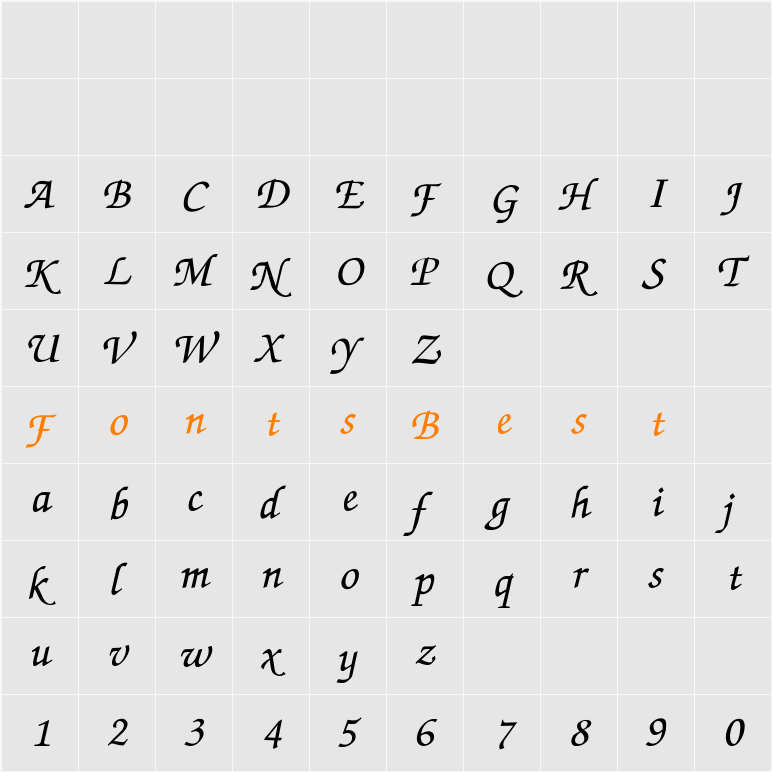 Pierre Light Character Map
