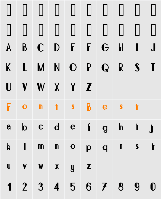 Bonafetti 2 Character Map