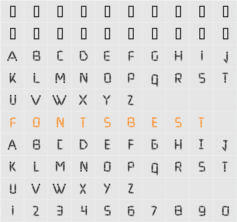 PencilFat Character Map