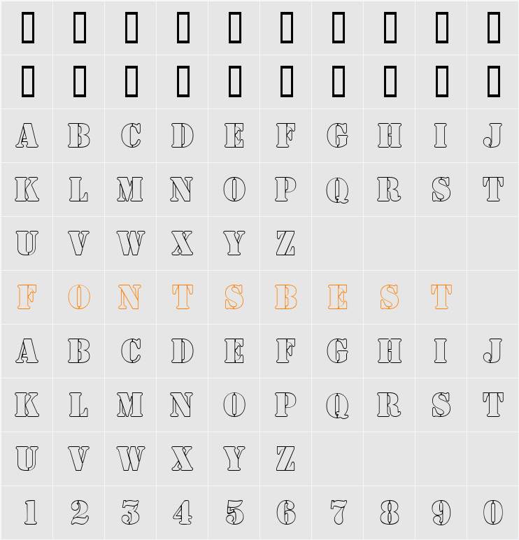 a_SamperOtl Character Map