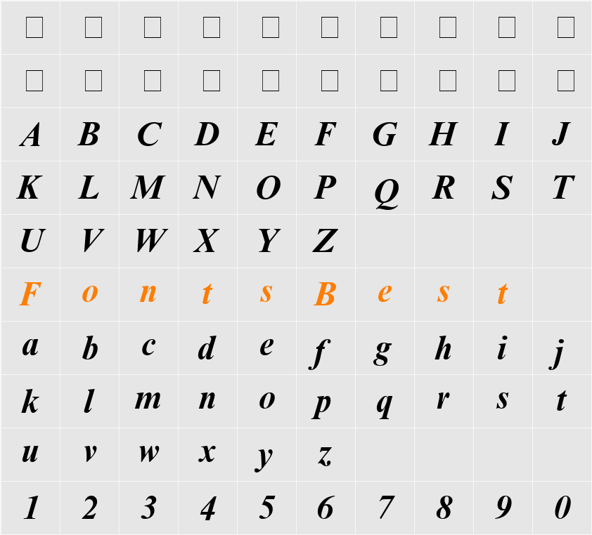 Times NR Cyr MT Character Map