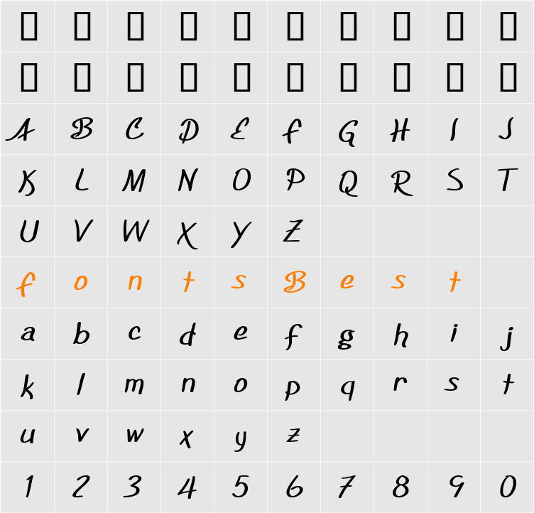 SF Foxboro Script Extended Character Map