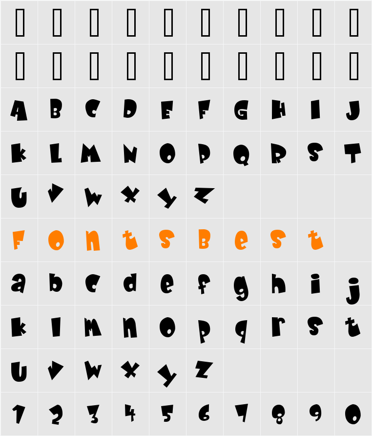 Baby Kruffy Character Map