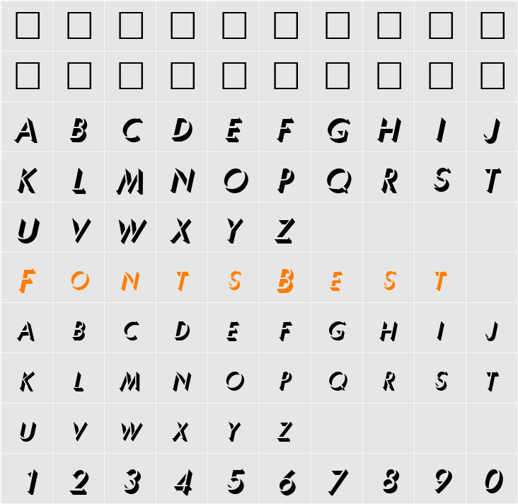 UltraShadow Character Map