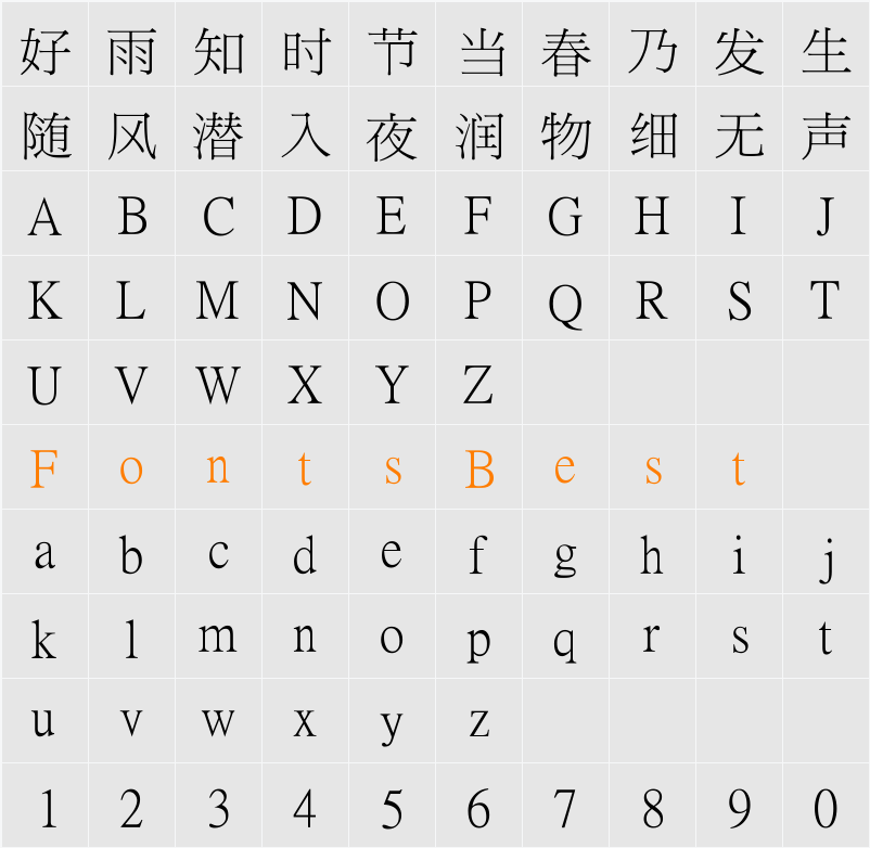 PMingLiU-TW Character Map