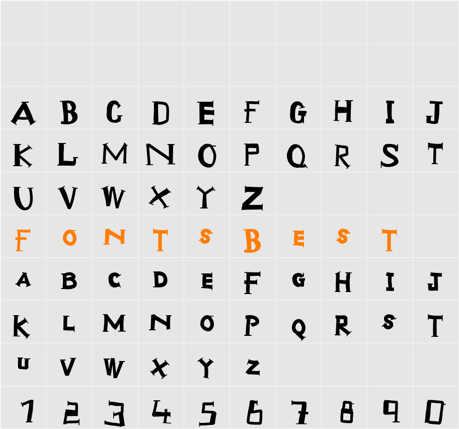 ScrapTiqua Character Map