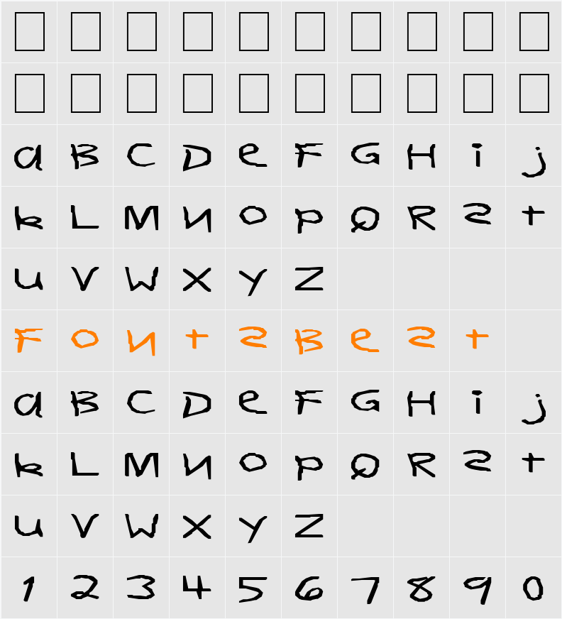 FZ HAND 11 EX Character Map