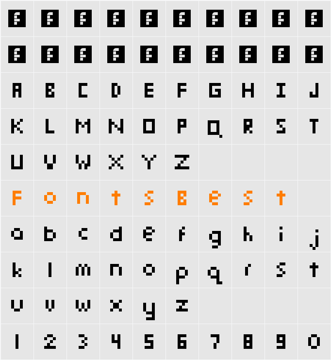 pixelmix micro Character Map