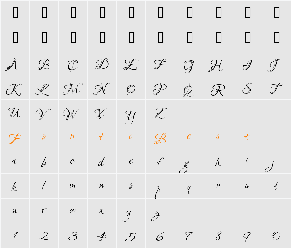 P22 Ruthie Character Map
