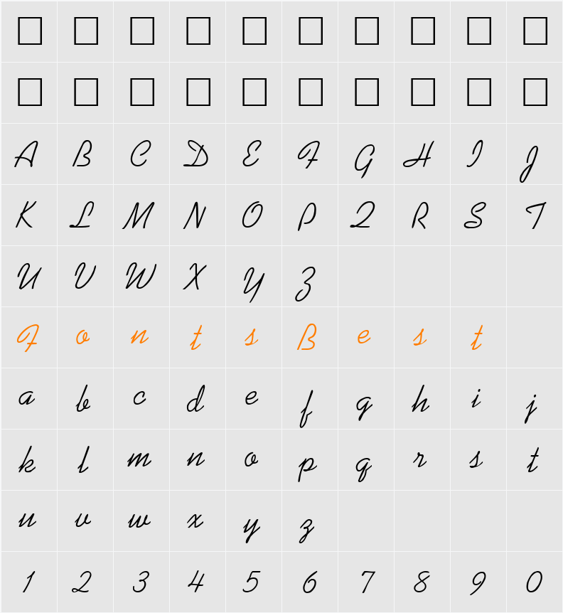 Koffee Character Map