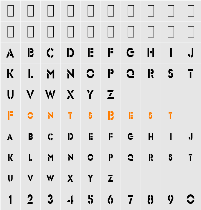 Templett-Condensed Character Map