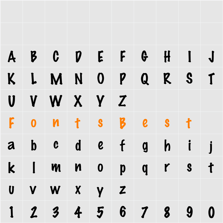 SmoothFeltThin Character Map