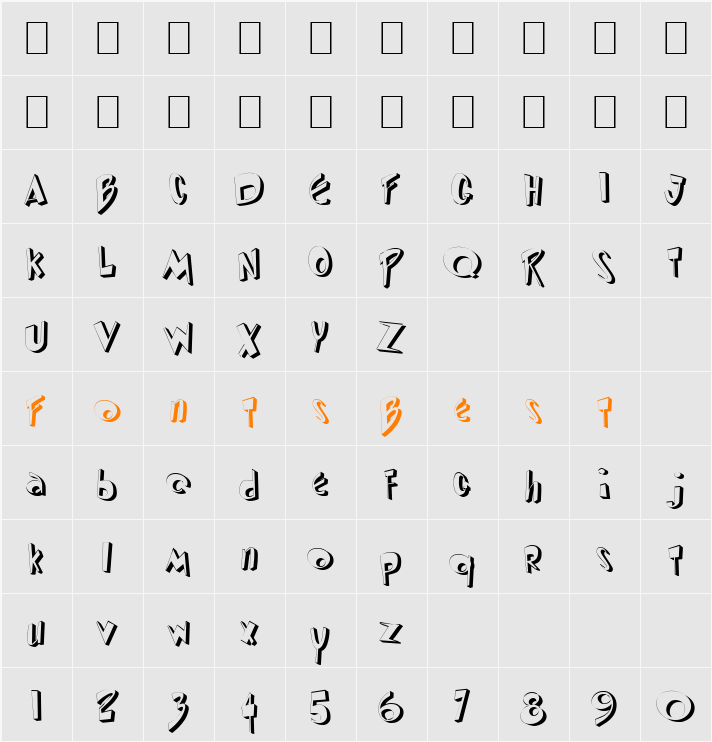 DiPed Thick Character Map