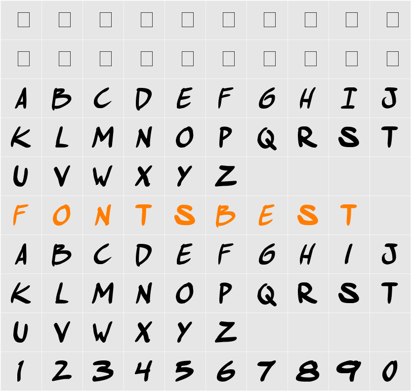 comic huslte Character Map