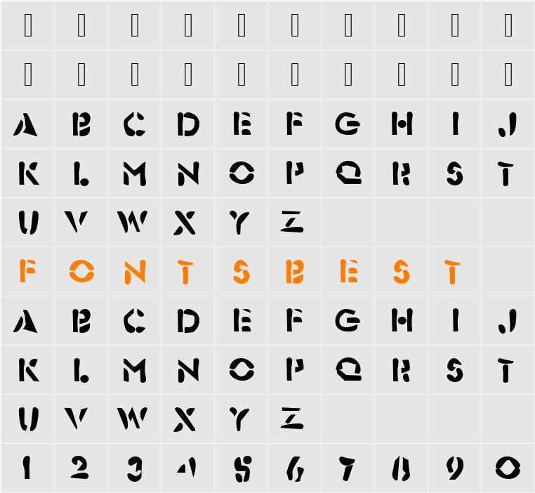 Dirty25 Becker Character Map