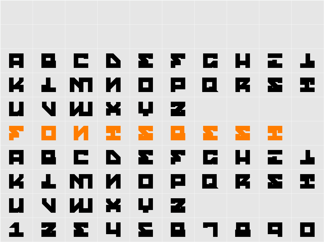 Street Robot Slab Character Map