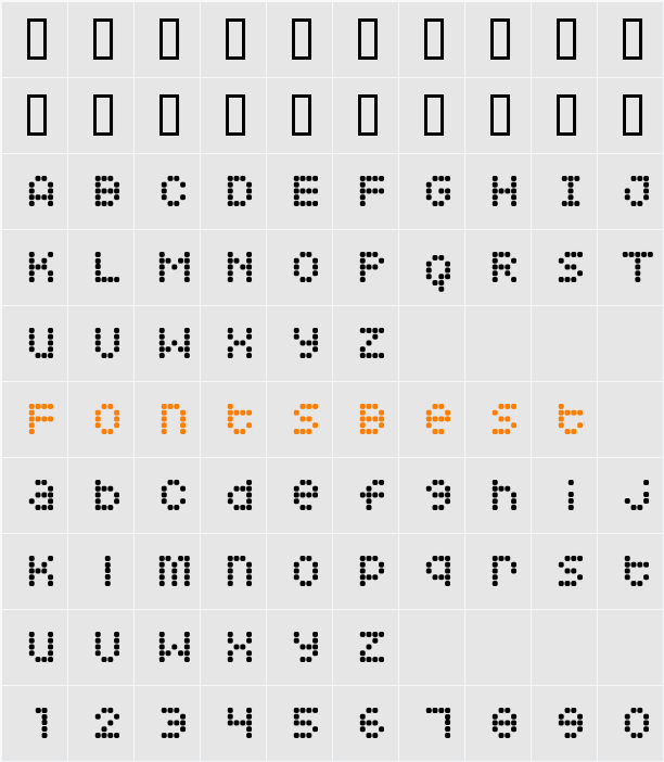 Squarodynamic 08 Character Map