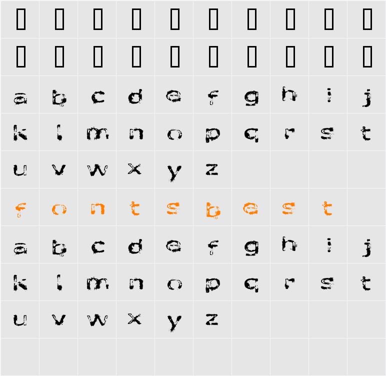 like fonts in the rain Character Map