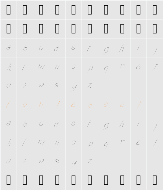 transient1 Character Map