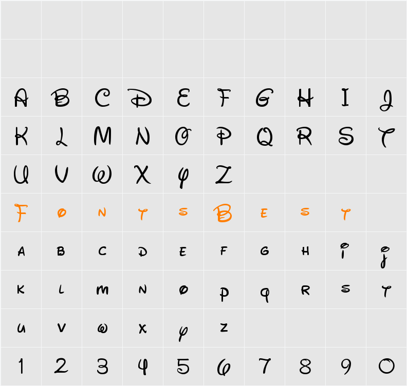 New Waltograph Character Map
