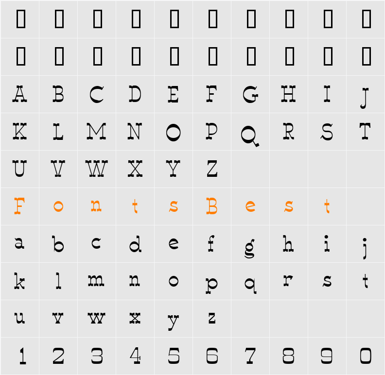 WyomingMacroni Character Map