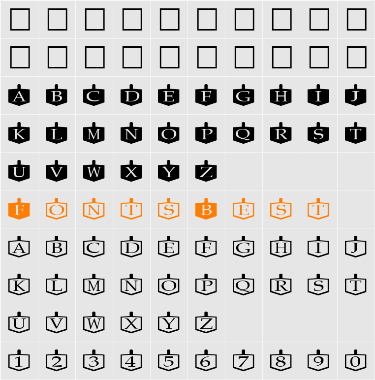 Dreidels Character Map