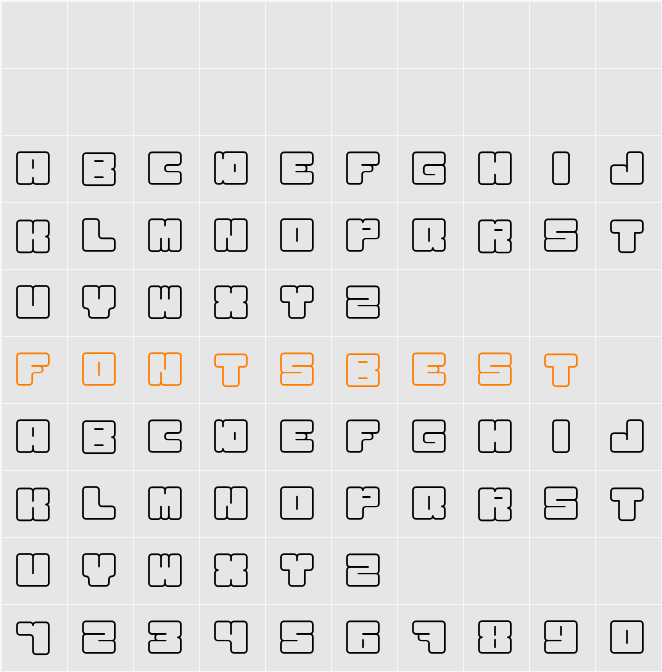 Kurvenreicher Character Map