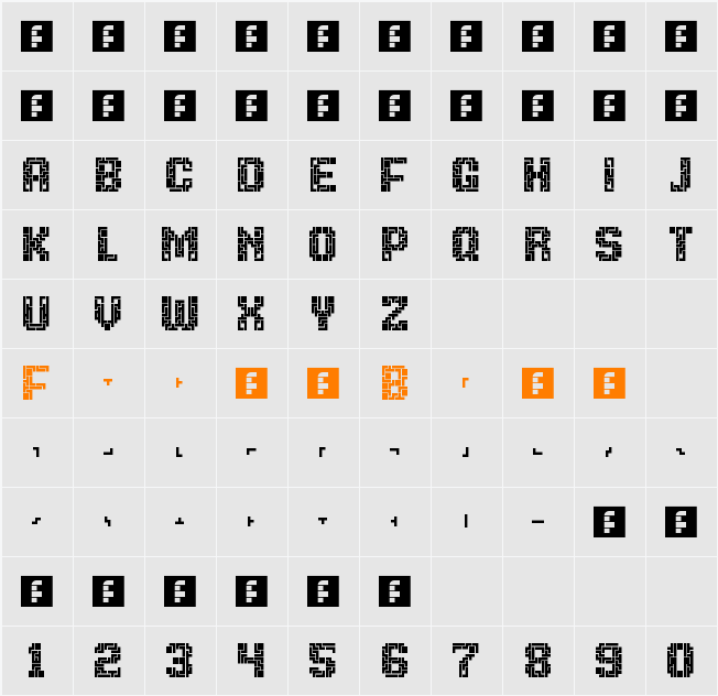Tetrisyde Character Map