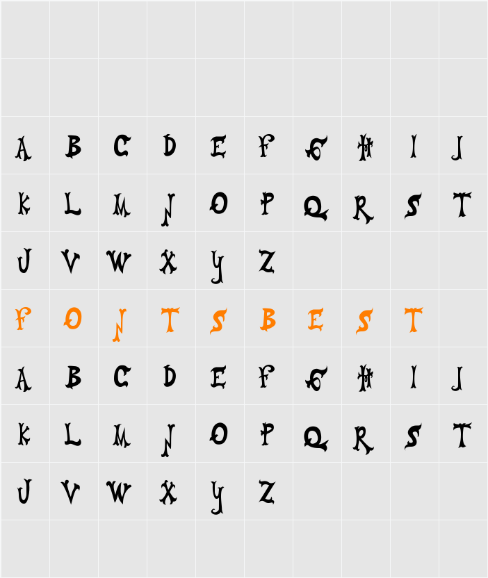 VAQUEROJADO Character Map