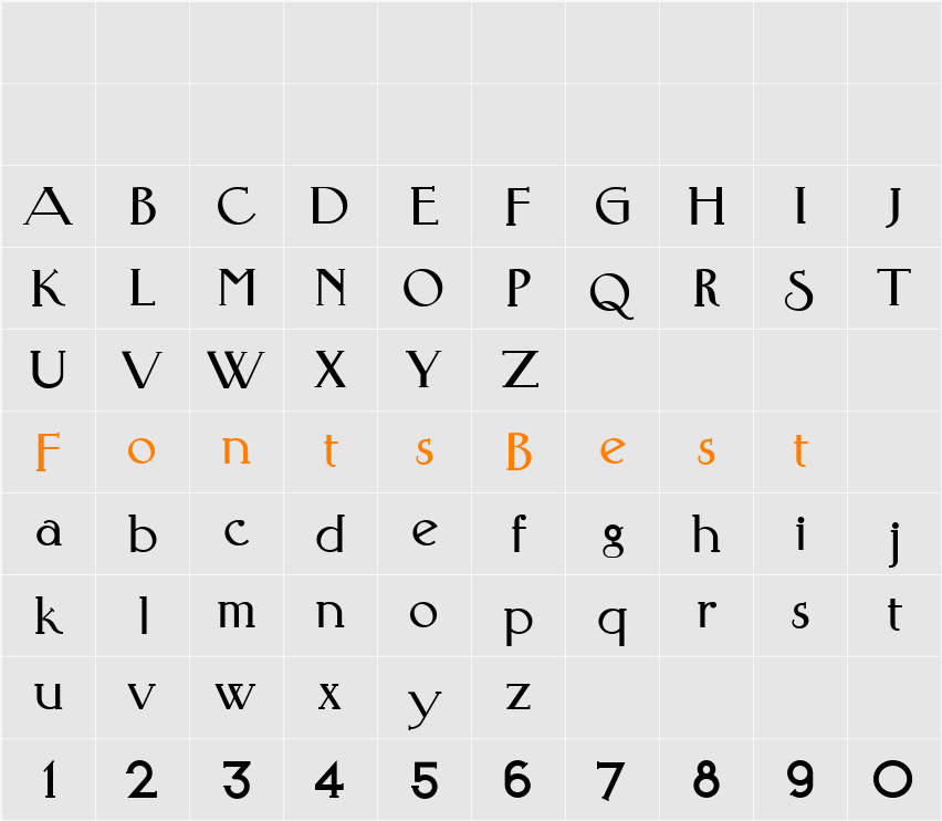 FaRerC Character Map